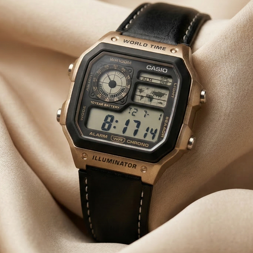 PhagwaraWatch Casio AE-1200 All Black (Digital Watch)